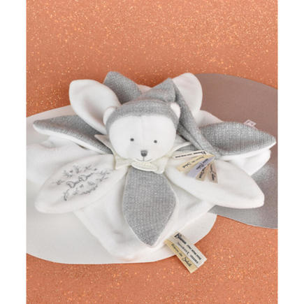 Doudou plat pétales Ours Blanc Argente - 25 cm DOUDOU ET COMPAGNIE - 6