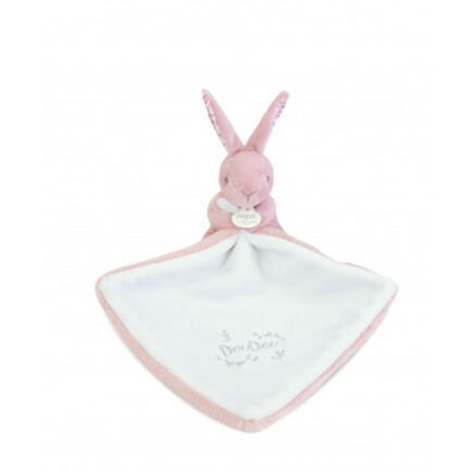 Doudou Lapin mouchoir 10 cm - Rose DOUDOU ET COMPAGNIE - 5