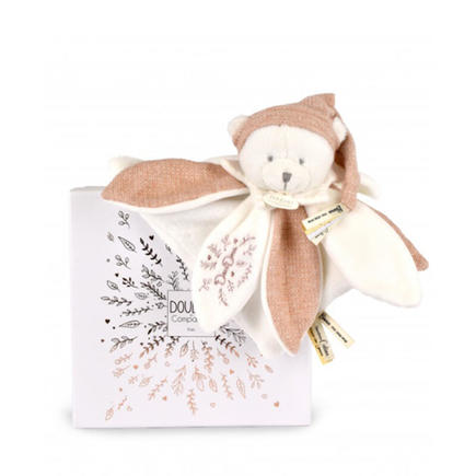 Doudou plat pétales Ours Blanc Rose - 25 cm DOUDOU ET COMPAGNIE - 5