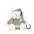 Peluche eveil Bébé Ours Blanc Argente - 30 cm DOUDOU ET COMPAGNIE