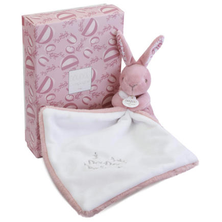 Doudou Lapin mouchoir 10 cm - Rose DOUDOU ET COMPAGNIE
