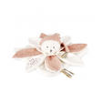Doudou plat pétales Ours Blanc Rose - 25 cm DOUDOU ET COMPAGNIE