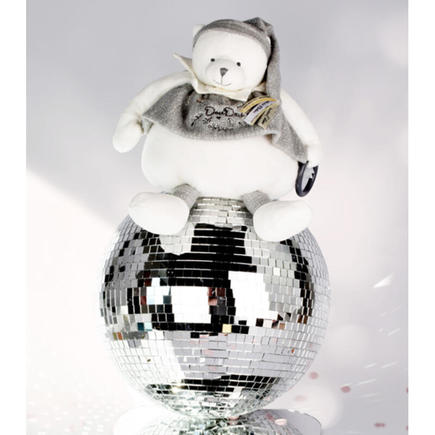 Peluche eveil Bébé Ours Blanc Argente - 30 cm DOUDOU ET COMPAGNIE - 7