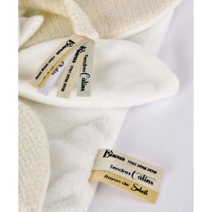 Doudou plat pétales Ours Blanc Crème - 25 cm DOUDOU ET COMPAGNIE - 3