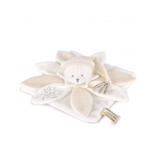 Doudou plat pétales Ours Blanc Crème - 25 cm