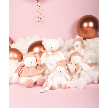 Peluche eveil Bébé Ours Rose - 30 cm DOUDOU ET COMPAGNIE - 4