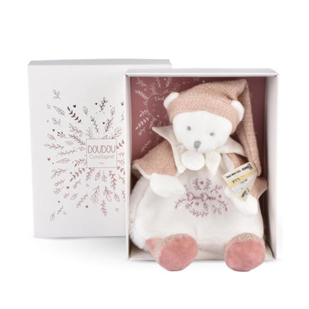Doudou Ours cape Blanc Rose - 25 cm DOUDOU ET COMPAGNIE - 5