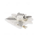 Doudou plat pétales Ours Blanc Argente - 25 cm