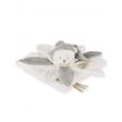 Doudou plat pétales Ours Blanc Argente - 25 cm DOUDOU ET COMPAGNIE