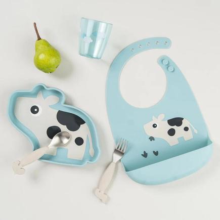 Bavoir en silicone Dotti Bleu DONE BY DEER - 4