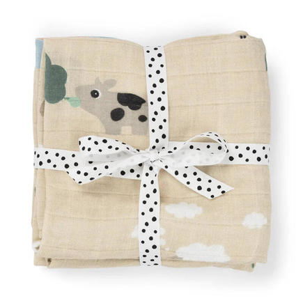 Lot de 2 Langes Tiny farm Sable DONE BY DEER - 3