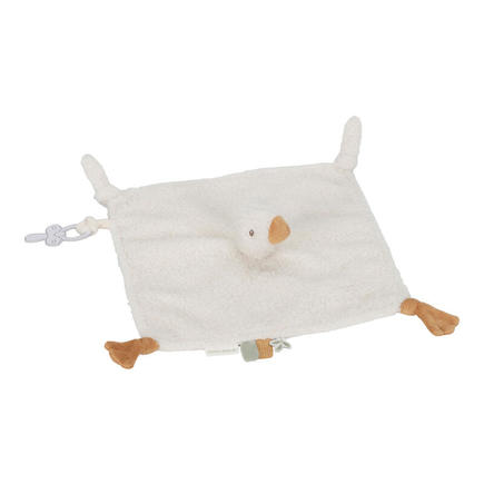 Doudou carré Oie Newborn Naturals Blanc LITTLE DUTCH