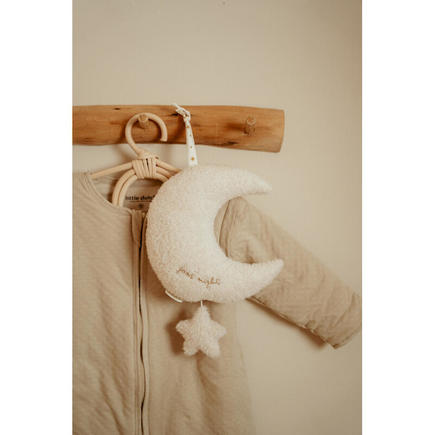 Peluche musicale Lune et Etoile Newborn Naturals Blanc LITTLE DUTCH - 4