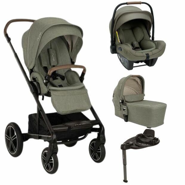 Poussette TRIO Mixx Next + Siège-auto Pipa Next + Nacelle Mixx Pine + Base Curv offerte NUNA
