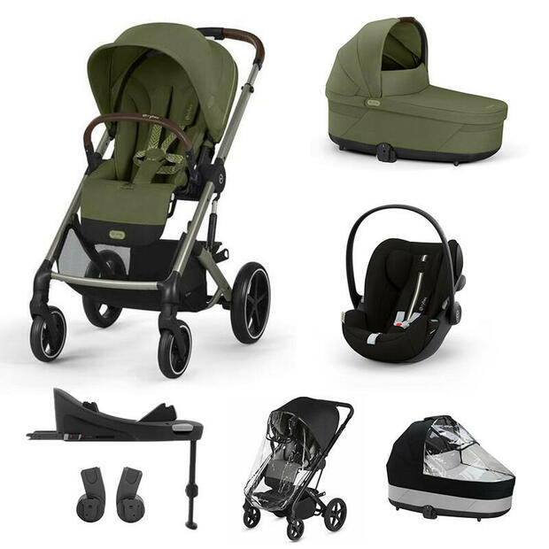 Poussette TRIO Balios S Lux + Nacelle Cot S Lux + Siège auto Cloud G Plus SET XL Moss Green CYBEX
