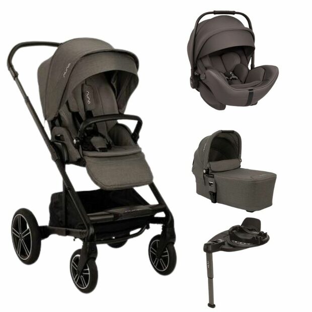 Poussette TRIO Mixx Next + Siège-auto Arra Flex + Nacelle Mixx Thunder + Base Curv offerte NUNA