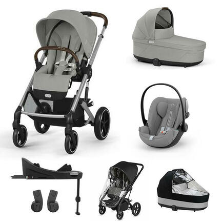 Poussette TRIO Balios S Lux + Nacelle Cot S Lux + Siège auto Cloud G Plus SET XL Stone Grey CYBEX