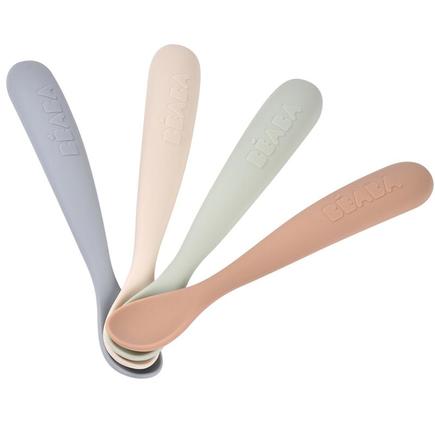 Lot de 4 Cuillères 1er Âge Silicone Natural BEABA