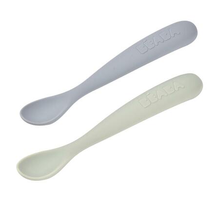 Lot de 2 Cuillères 1er Âge Silicone Galet BEABA