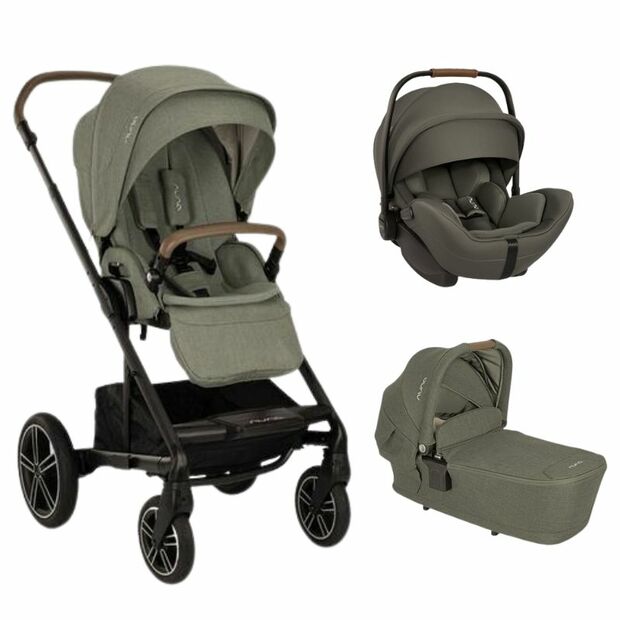 Poussette TRIO Mixx Next + Siège-auto Arra Flex + Nacelle Mixx Pine NUNA