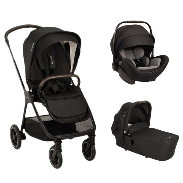 Poussette TRIO Triv Next + Siège-auto Arra Flex + Nacelle Lytl Caviar NUNA