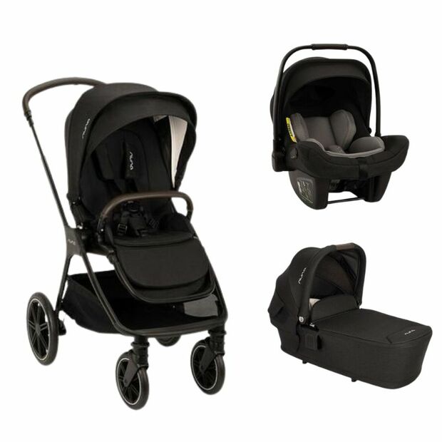 Poussette TRIV LX + Siège-auto Pipa Next + Nacelle Lytl Caviar NUNA