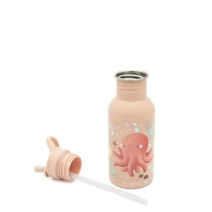 Gourde en inox Slurpy la pieuvre 500 ml Rose SASSI - 3
