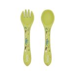 Couverts en silicone Cracky le dinosaure Vert