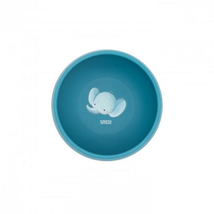 Bol en silicone à ventouse Chewy l'éléphant Bleu SASSI