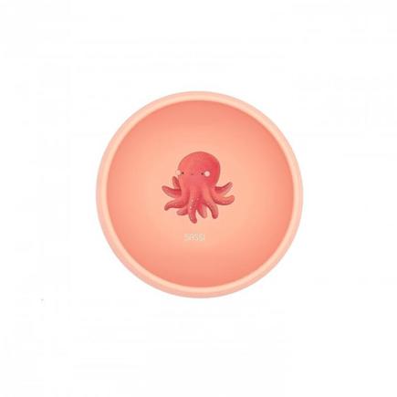 Bol en silicone à ventouse Slurpy la pieuvre Rose SASSI