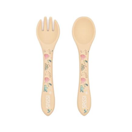 Couverts en silicone Gnawy le paresseux Beige SASSI