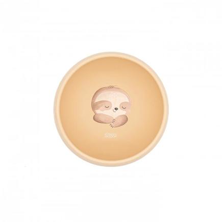 Bol en silicone à ventouse Gnawy le paresseux Beige SASSI