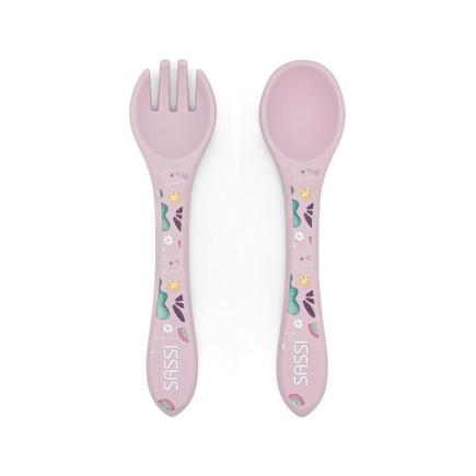 Couverts en silicone Sparkly la licorne Violet SASSI