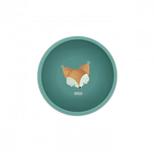Bol en silicone à ventouse Crunchy le renard Vert d'eau