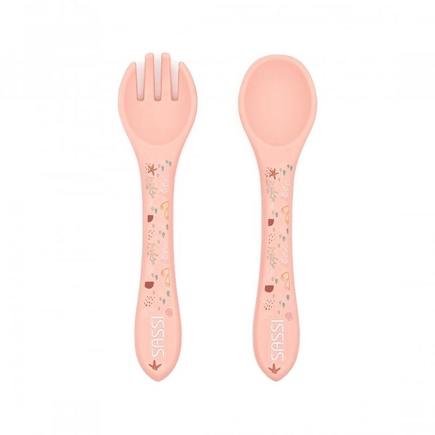 Couverts en silicone Slurpy la pieuvre Rose SASSI