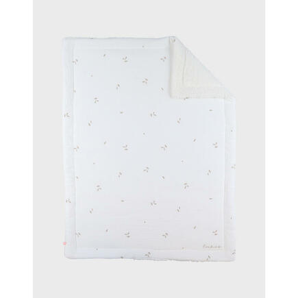 F&O Couverture 75X100cm, mousseline brodée & sherpa - Blanc NOUKIE 'S - 2