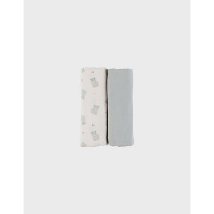 F&O Set de 2 langes 100x100cm, mousseline - Vert NOUKIE 'S - 2