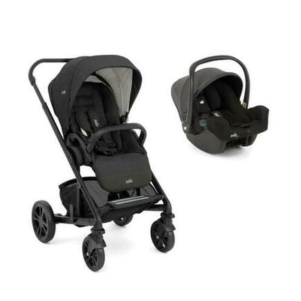 Poussette DUO Chrome + Coque I-Snug 2 + Adaptateurs + Habillage pluie Shale JOIE