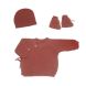 Lot Brassiere Bonnet Chausson 0-1m Terracotta