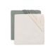 Lot de 2 Drap-housses Jersey 60x120cm Sea Green et Ivory