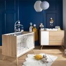 Chambre Duo Seventies Bois Blanc Lit bébé 60x120cm + Commode