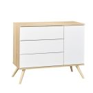 Commode 1 porte 3 tiroirs Seventies Blanc - sauthon
