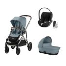 Poussette Trio Gazelle S Tpe Nacelle Stormy Blue Cloud T Sepia Black Cybex