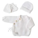Lot Brassière Bonnet Chausson 0-1m Blanc