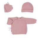 Lot 3 Pieces Brassiere, Chausson, Bonnet Vieux Rose Trois Kilos Sept