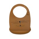 Bavoir Silicone Chat-caramel - 18x28cm 18x28cm Caramel