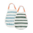 Bavoir Elastique Stripes X2 Bleu-vert
