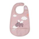 Bavoir Velcro Happy Clouds Rose