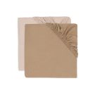Lot de 2 Drap-housses Jersey 60x120cm Wild Rose et Biscuit