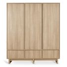 Armoire 3 portes 3 tiroirs Kyo Honey Ash - quax